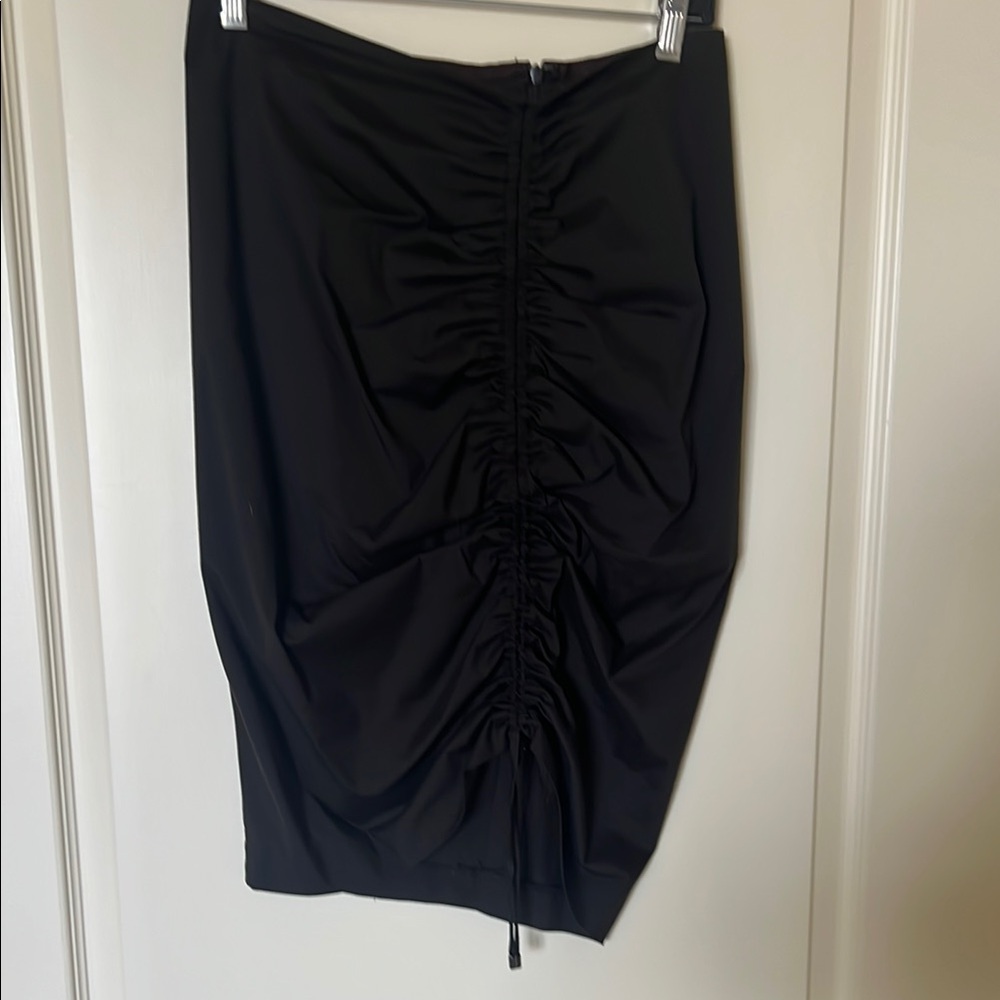 Brown Midi Ruched Pencil Skirt for Cocktail